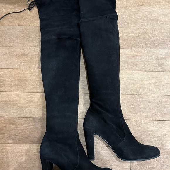 Stuart weitzman highland over the knee black suede boots size 5 - Picture 2 of 7